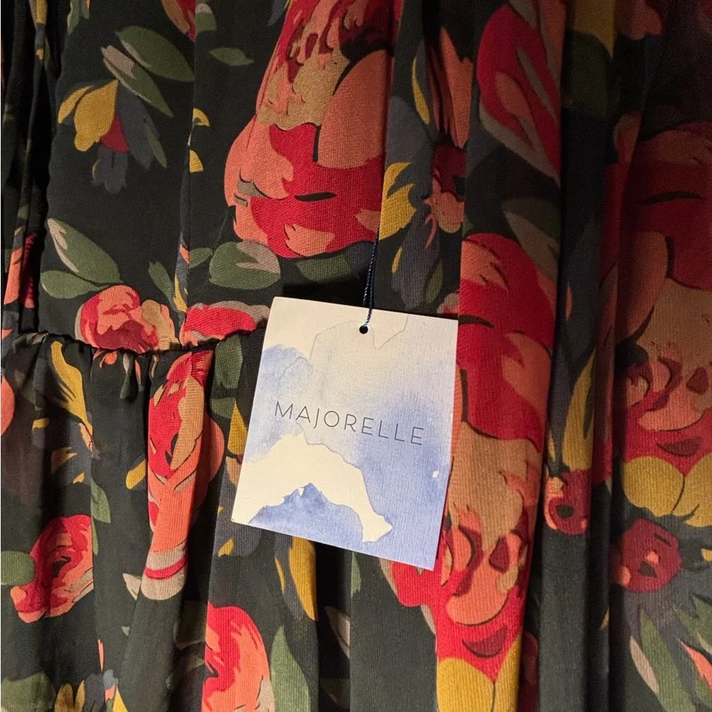 NEW WITH TAGS, Gorg Majorelle Black Dress with Red Florals - Picture 5 of 7